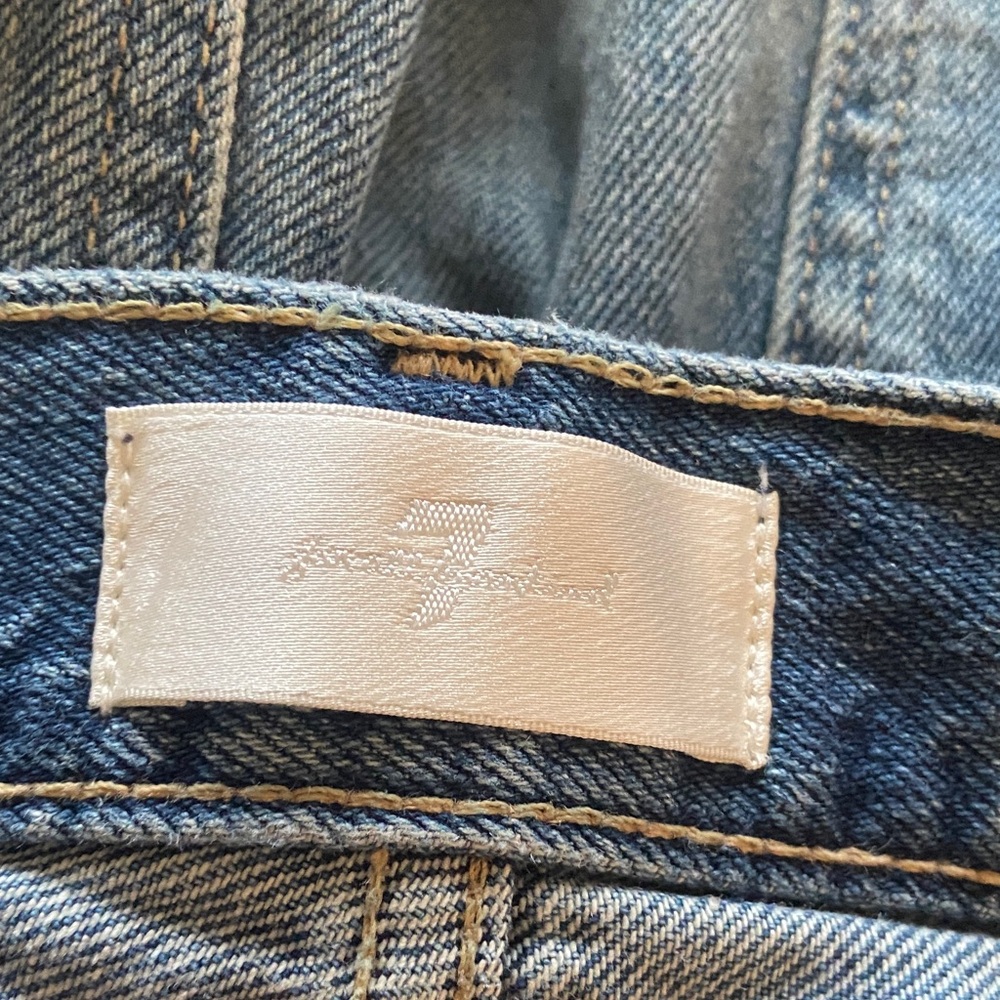 7 For All Mankind Classic Medium Blue Straight Leg Jeans - Picture 3 of 4